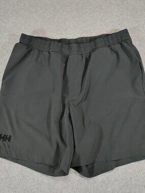 Helly Hansen Mens L Gray Roam Trail Shorts 5 Inseam Drawstring